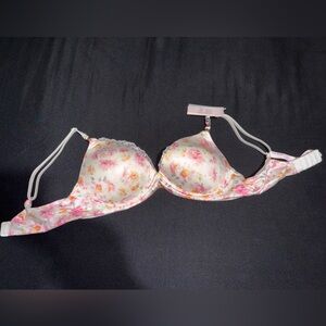 Victoria's Secret Pink and Cream Floral Bra